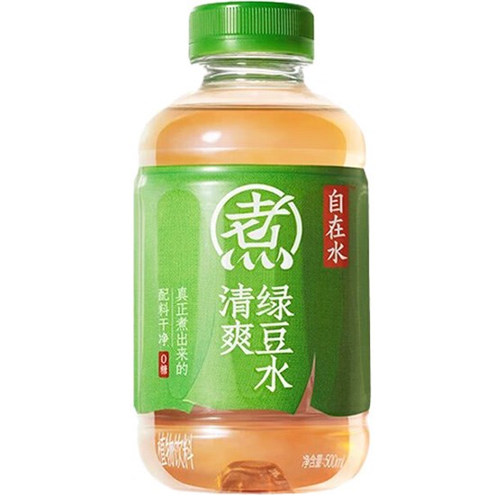 元氣森林 自在水 0糖清爽綠豆水植物飲料500ml