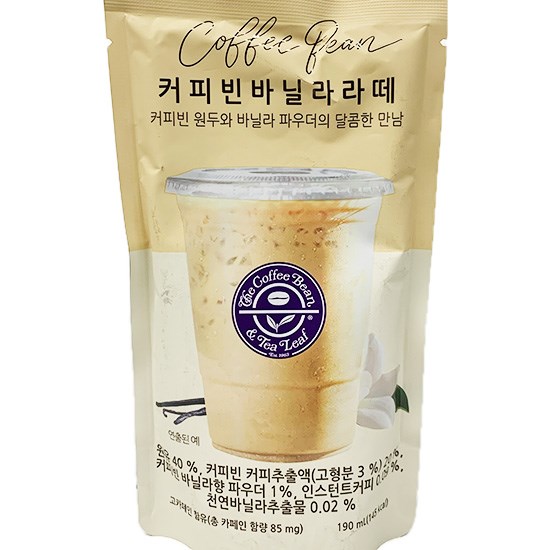 Coffee Bean 香草拿鐵咖啡飲料190ml