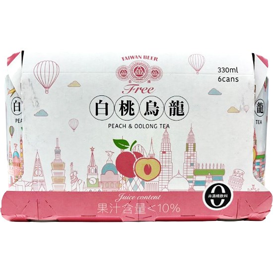 金牌 白桃烏龍茶啤酒風味飲料330ml*6p