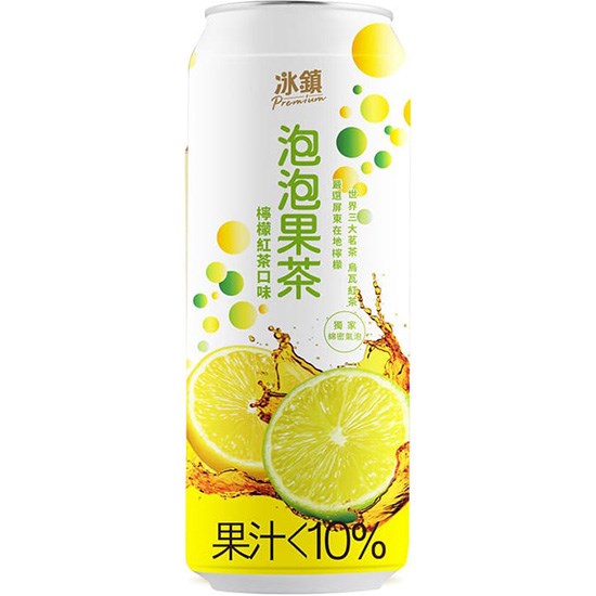 冰鎮 檸檬紅茶味泡泡果茶315ml