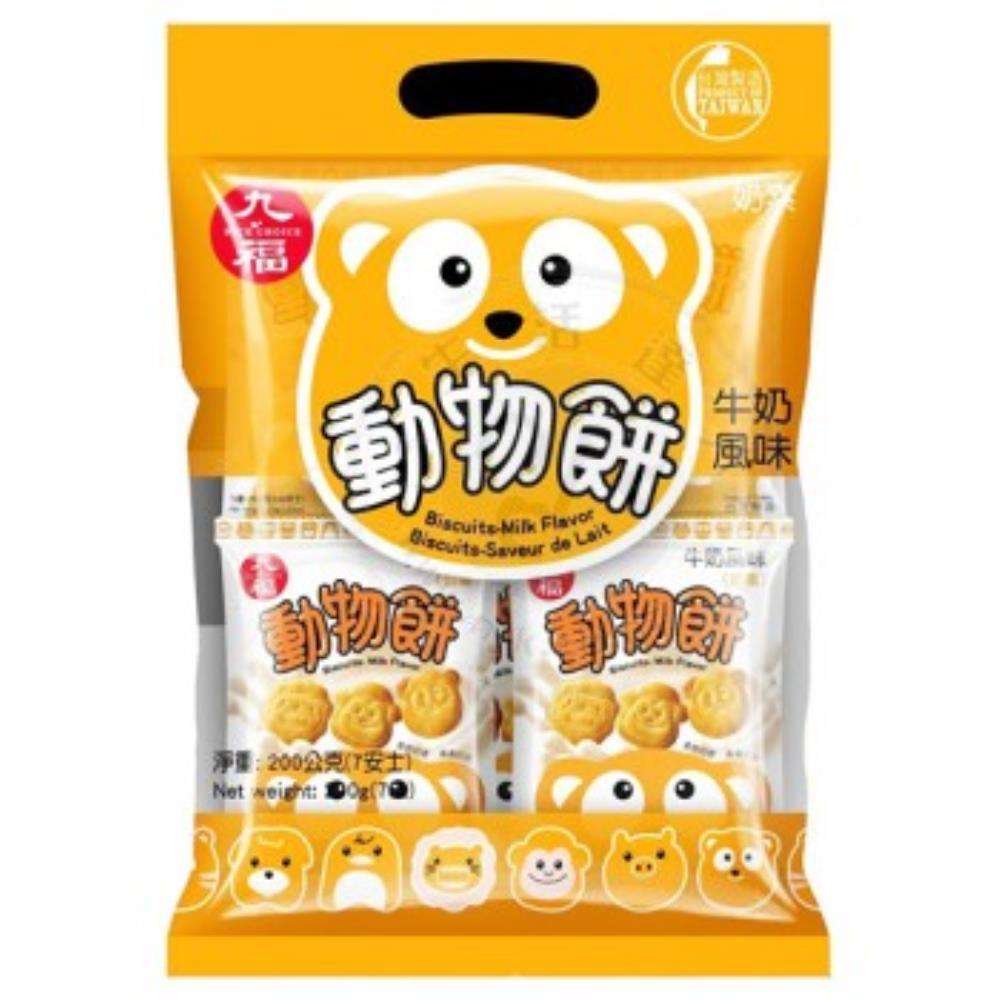 九福 動物餅乾牛奶風味200g