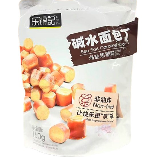 樂錦記 非油炸海鹽焦糖味鹼水麵包丁160g