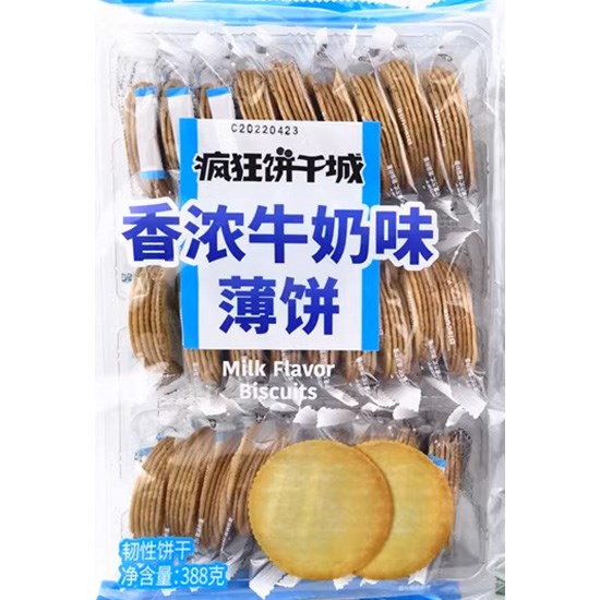 偉龍 香濃牛奶味薄餅388g