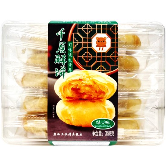 明天 綠豆味千層酥餅358g