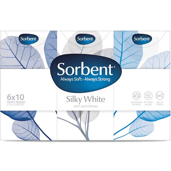 Sorbent 絲滑面巾紙6包裝4層 Sorbent Tissues Pocket Pack 6pk 4Ply