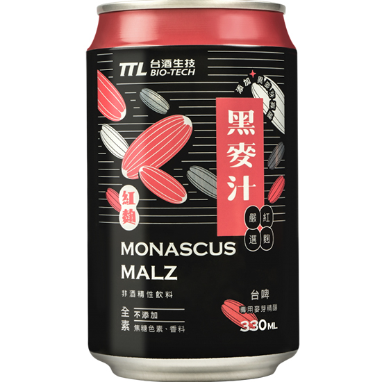 臺酒生技 紅麴味黑麥汁330ml TTL Rye Juice Monascus 330ml
