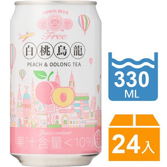 金牌 白桃烏龍茶啤酒風味飲料330ml*24p