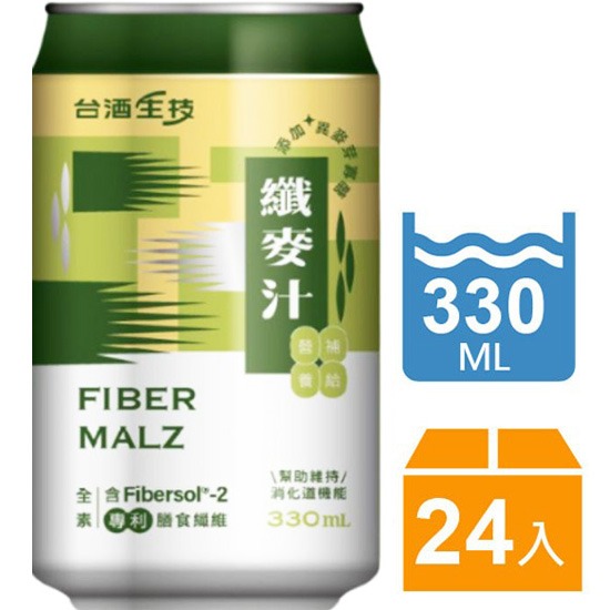 【賞味期22.01.2026】臺酒生技 纖麥汁330ml*24p