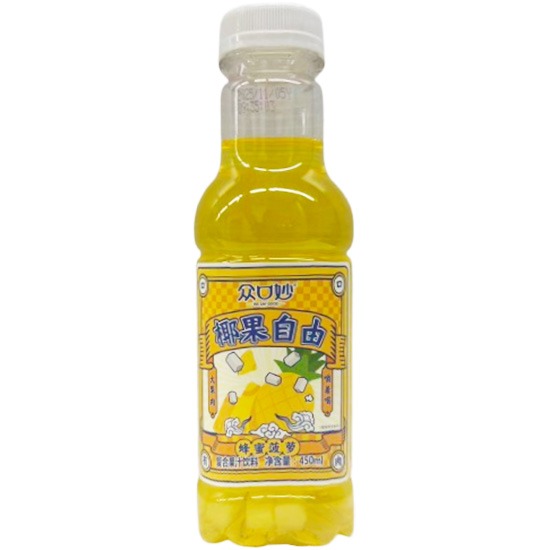 眾口妙 蜂蜜菠蘿椰果自由大果肉450ml