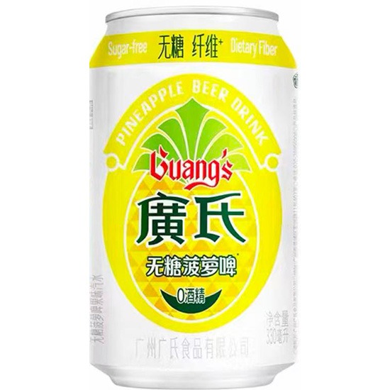 廣氏 無糖菠蘿啤果味飲料330ml