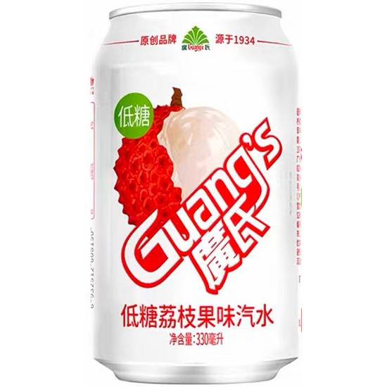 廣氏 低糖荔枝果味汽水330ml