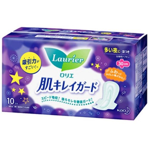 Kao Laurier 安心透氣綿柔夜用衛生棉30cm(10片) Kao Laurier Overnight Pad 30cm (10p)