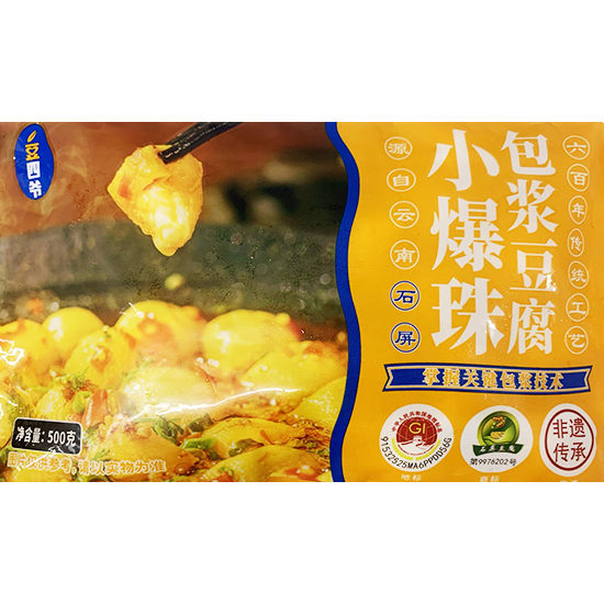 豆四爺 冷凍小爆珠包漿豆腐500g