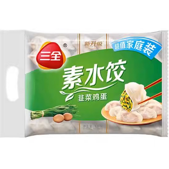三全 韭菜雞蛋素水餃1Kg