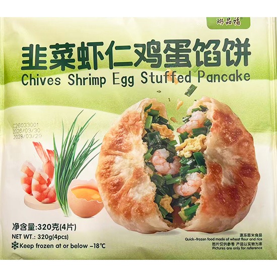 琳品福 冷凍韭菜蝦仁雞蛋餡餅(4入)320g