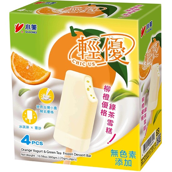 小美 輕優 柳橙優格綠茶雪糕(4入)300g
