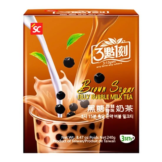 3點1刻 黑糖蒟蒻珍珠奶茶(3份入)240g 3:15 Brown Sugar Jelly Bubble Milk Tea (3p) 240g