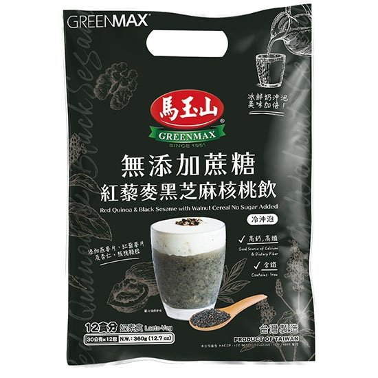 馬玉山 無蔗糖紅藜麥黑芝麻核桃飲(12入)360g