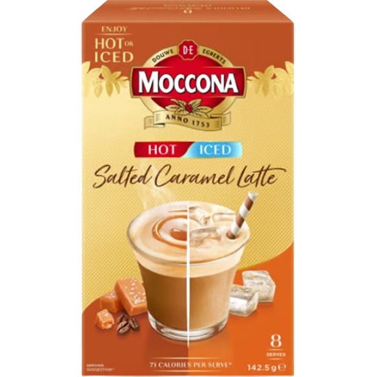 【賞味期29.12.2025】Moccona 冷熱即溶海鹽焦糖拿鐵(8入)