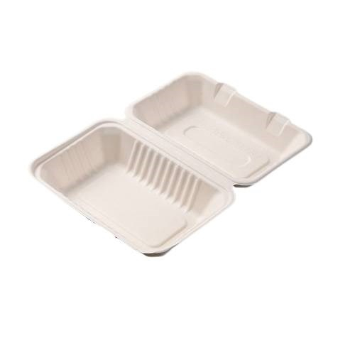 甘蔗渣 可降解9"×6""餐盒800ml(125個)