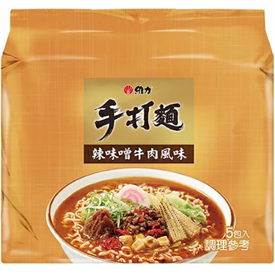 【賞味期17.12.2025】維力 手打麵 辣味噌牛肉味(5入)425g