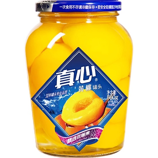 真心 黃桃罐頭880g
