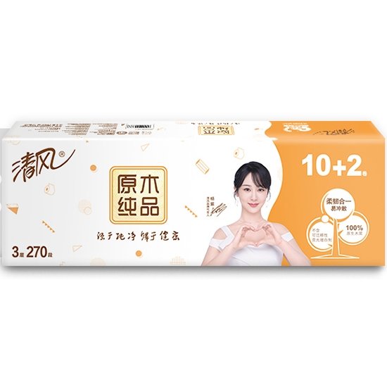 清風 3層原木衛生紙(10+2卷)110mm*100mm Qingfeng 3 Ply Toilet Paper (10+2 Rolls) 110mm * 100mm