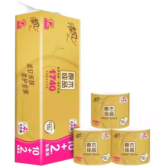 清風 3層原木衛生紙(10+2卷)110mm*100mm Qingfeng 3 Ply Toilet Paper (10+2 Rolls) 110mm * 100mm