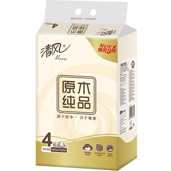 清風 原木純品 3層面巾紙(110抽*4包)180mm*132mm