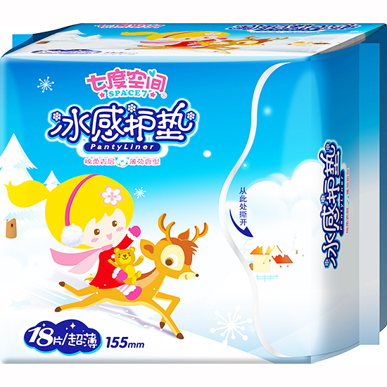 七度空間 超薄冰感護墊(18片)155mm