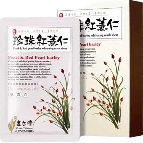 愛戀膜法  豐台灣 珍珠紅薏仁蠶絲面膜(5入)