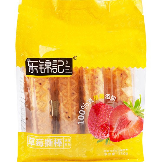樂錦記 草莓味撕棒麵包380g