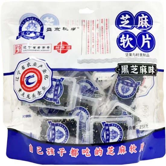 盛京桃李 黑芝麻味軟片158g