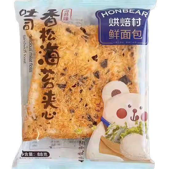 烘焙村 海苔味香鬆夾心吐司88g