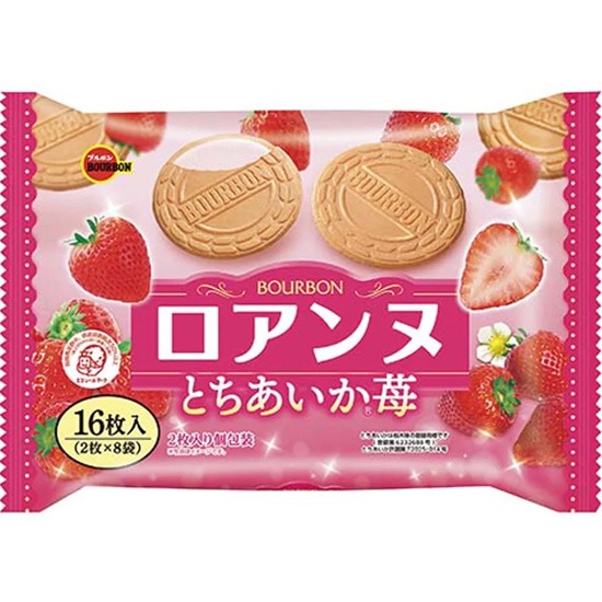 BOURBON ROANNE STRAWBERRY FLAVOUR WAFER SANDWICH COOKIES 113g