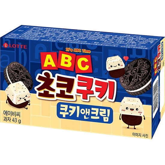 Lotte ABC巧克力餅乾 曲奇奶油味43g