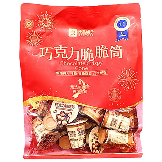 良品鋪子 巧克力脆脆筒280g