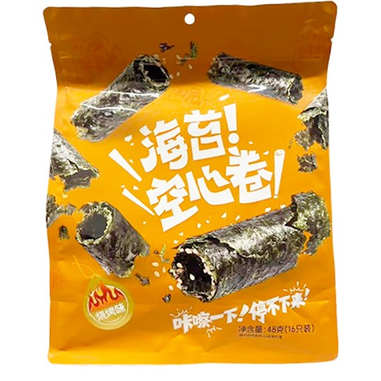 多多淘氣 燒烤味海苔空心卷(16入)48g