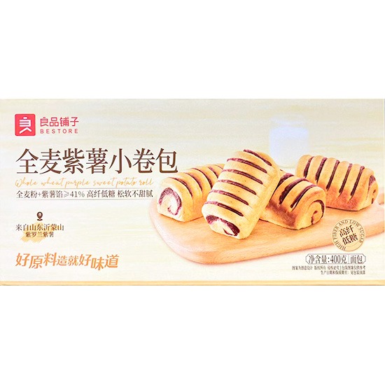 良品鋪子 全麥紫薯小卷包(盒)400g