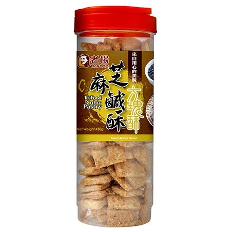 老楊 芝麻鹹酥方塊酥(圓罐)450g TK Cookies Sesame 450g