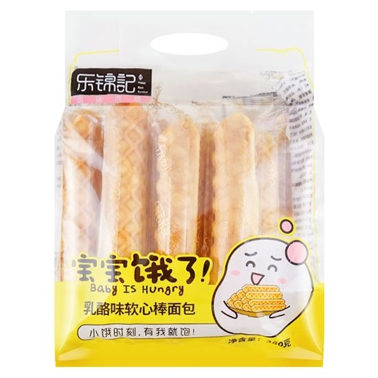 樂錦記 乳酪味軟心棒麵包380g