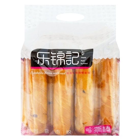 樂錦記 蔓越莓味撕棒麵包380g