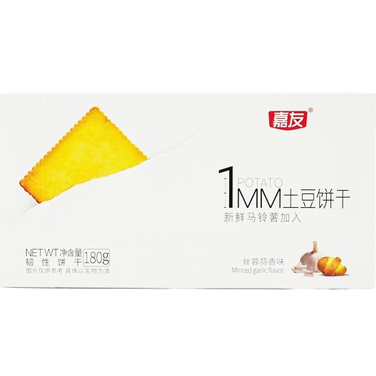 嘉友 1MM 絲蓉蒜香味土豆餅乾180g Jiayou Potato Cracker Garlic 180g