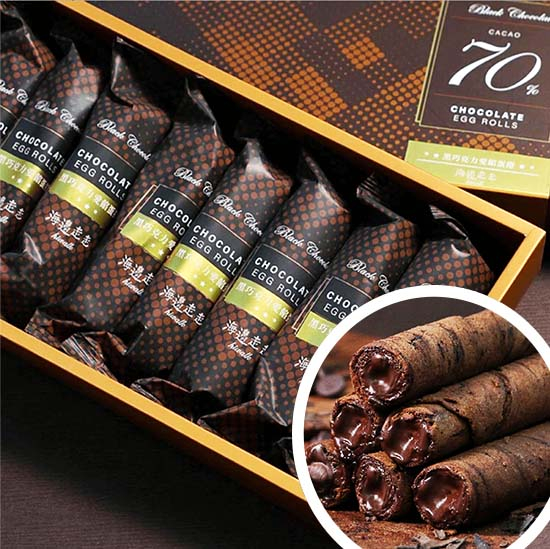 【空運到港】海邊走走 黑巧克力愛餡蛋捲(8入)400g HiWalk Dark Chocolate Filled Egg Rolls (8p) 400g