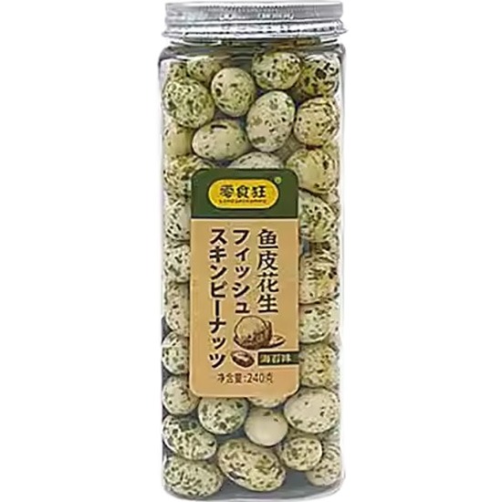 零食狂 海苔味魚皮花生(桶)240g