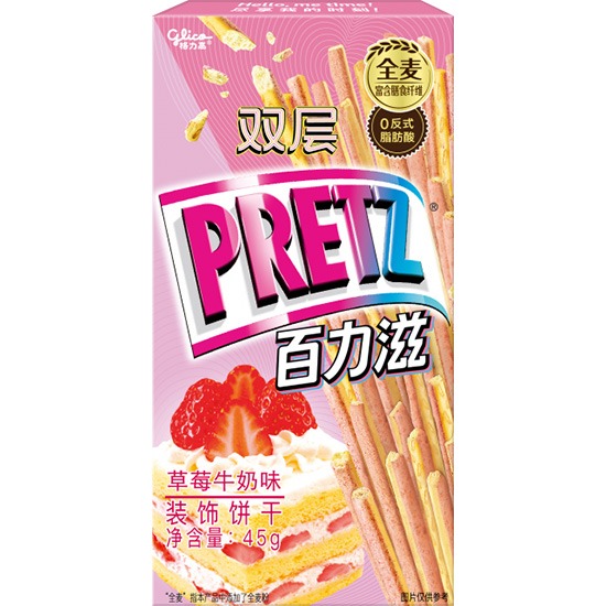格力高 百力滋 草莓牛奶味餅乾棒45g
