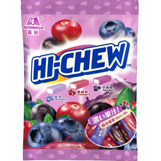 森永 Hi-Chew 藍莓&蔓越莓&巴西莓綜合莓果味軟糖(台灣版)90g