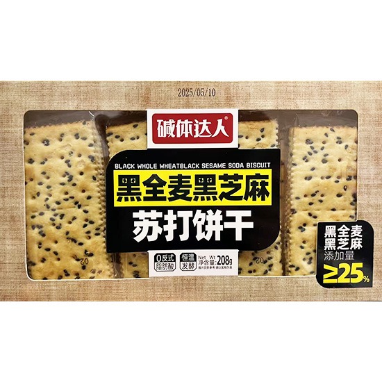 鹼體達人 黑全麥黑芝麻味蘇打餅乾208g