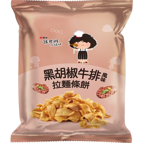 張君雅 黑胡椒牛排風味拉麵條餅(台灣版)65g