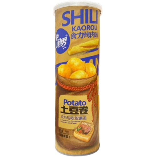 閩男 烤肉味土豆捲(桶)76g